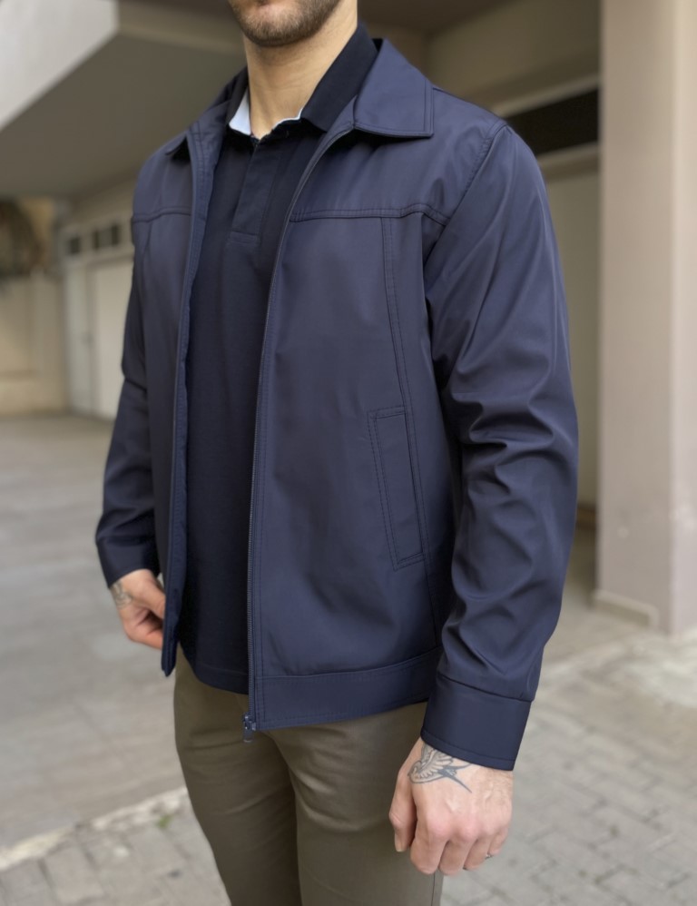 Ανδρικό μπλε ελαφρύ Jacket με γιακά D1920B φωτογραφία